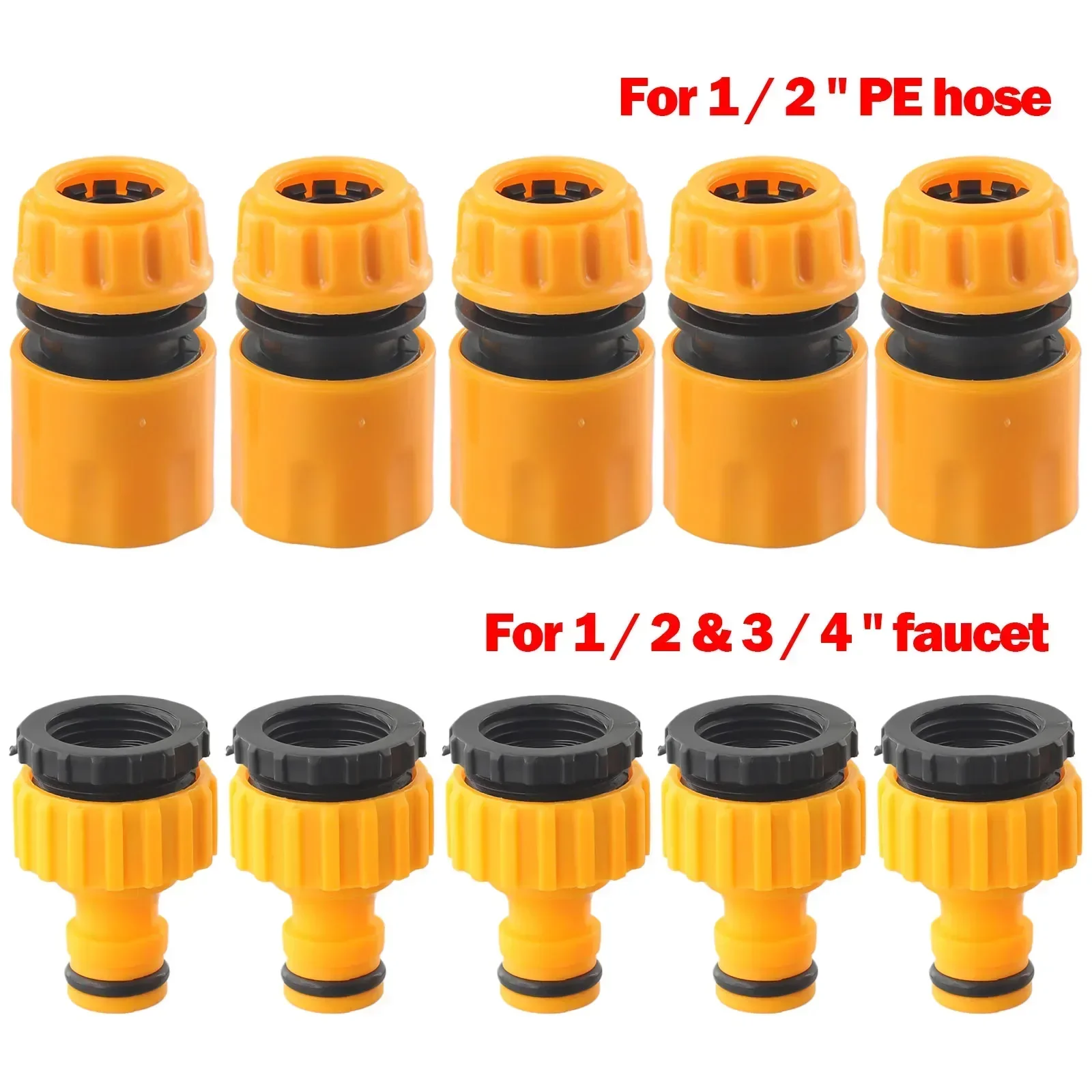 10pcs 3/4 & 1/2 Inch Graden Hose Water Tap Connector Threaded Hose Faucet Adapter Quick Connect Fitting For Garden Irrigation