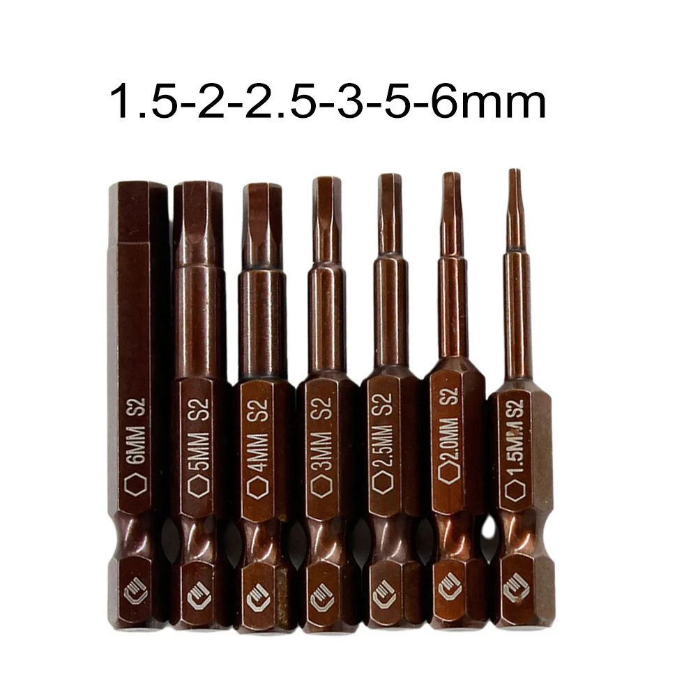 

1pc 50mm Length Hex Screwdriver Bit 1/4 Hex Shank Magnetic Head Screw Driver H1.5-H6 Nut Driver Hexagon Screwdriver Hand Tool