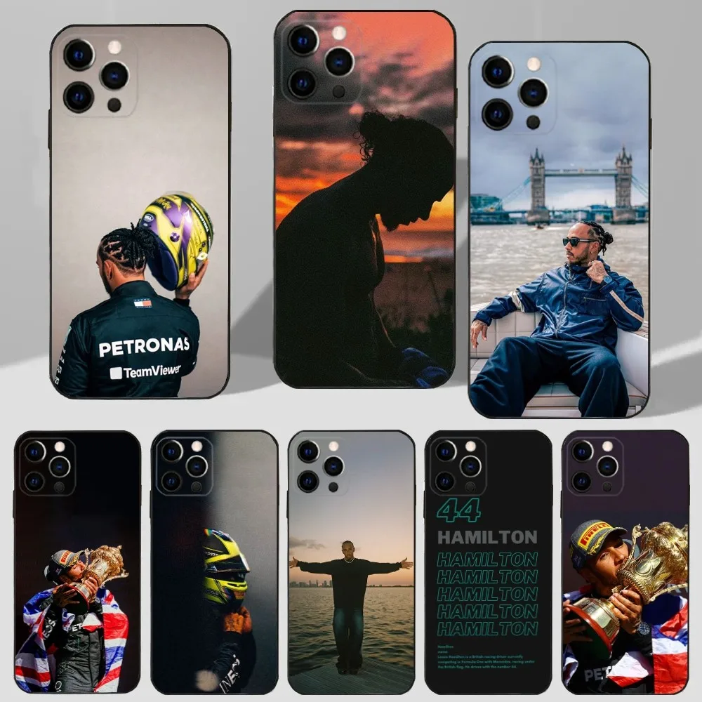 F1 44 L-Lewis H-Hamilton-es Phone Case For iPhone 16,15,14,13,12,11 Plus,Pro Max,XS,X,XR,SE,Mini,8,7 Soft Silicone Black Cover