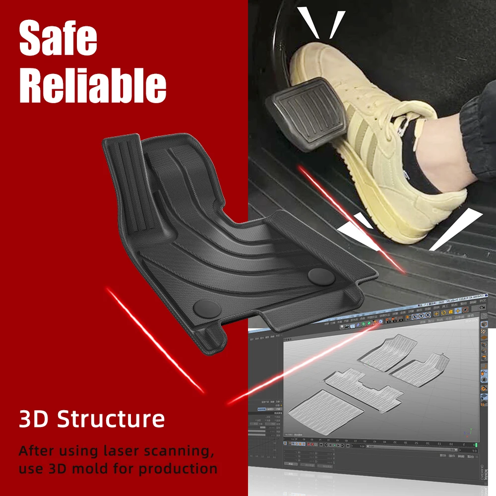 Custom Car Mats for BMW X5 2019-2024 TPE 3D Car Floor Mat Waterproof Non-slip Auto Carpet Car Foot Mats