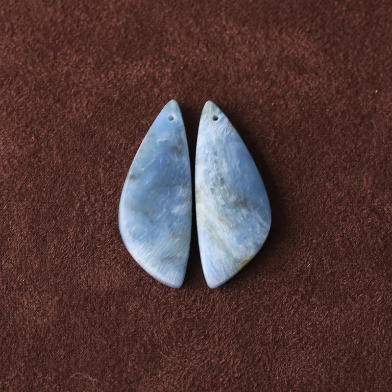 

Синий оникс, драгоценный камень, полудрагоценный камень, бусины, серьги для женщин, модные ювелирные аксессуары, 35x13x5 мм, 6,3 г