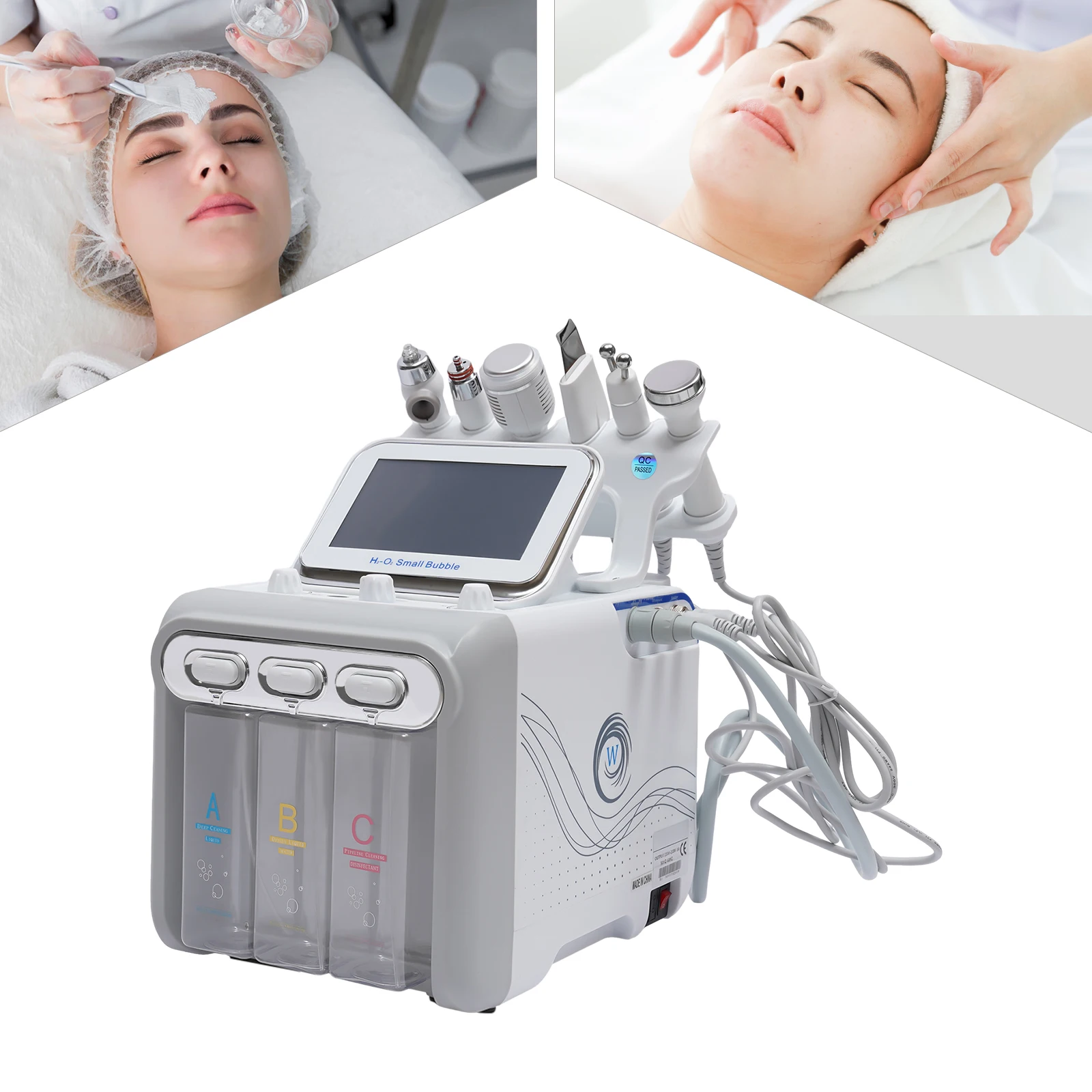 6-in-1 Hydrogen Oxygen Small Bubble Beauty Multifunction skin care Device Dermabrasion Rejuvenation Home Beauty ultrasonic