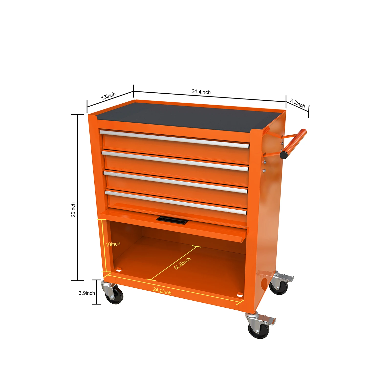 Multifunctional Tool Chest Cart With 4 Drawers Wheels Rolling Tool Storage Cabinet Tools Box For Garage Warehouse Repair Shop