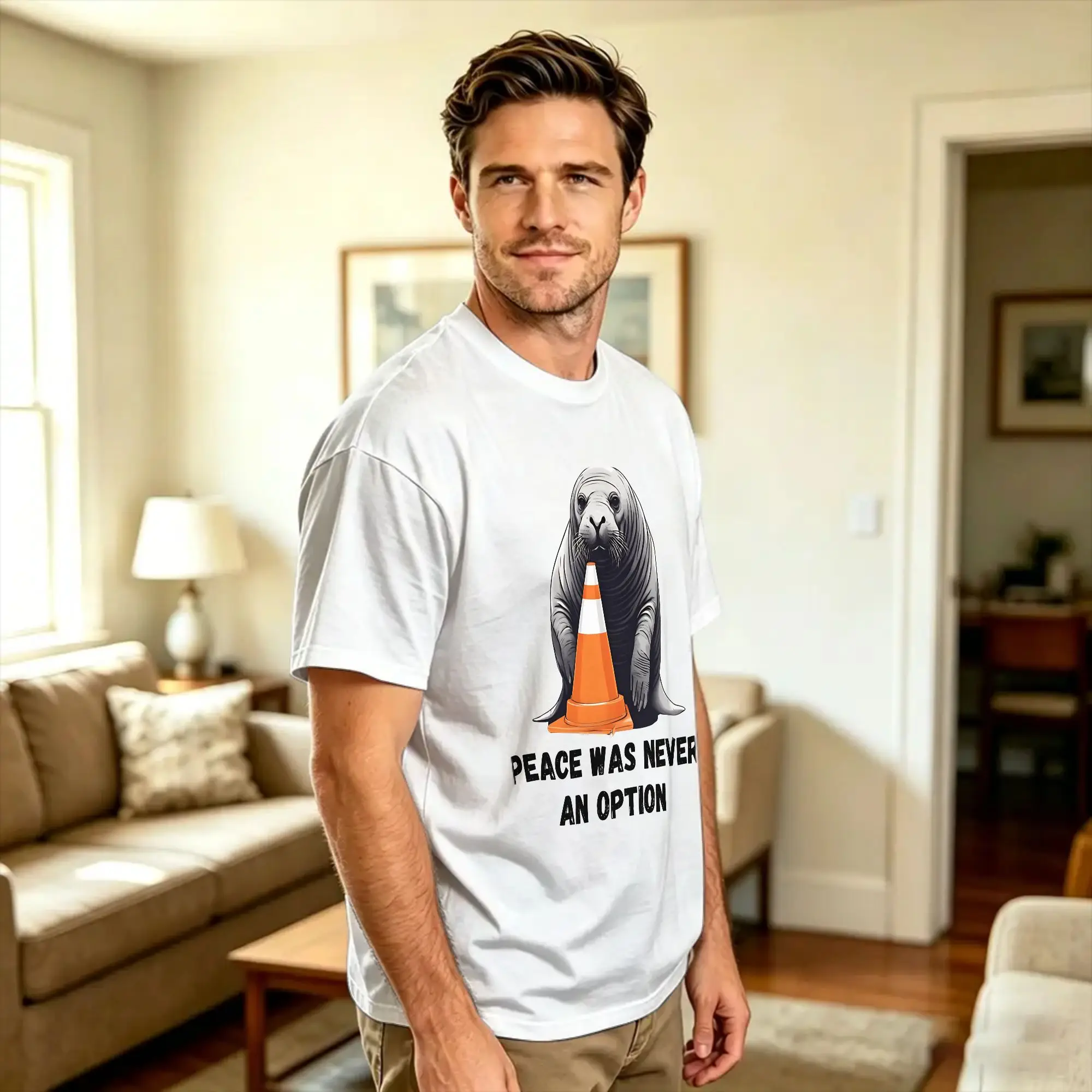 Neil the Seal Funny Quote T-Shirt Beach  Popular T-Shirts 100 Cotton Breathable Oversized Tees Short-Sleeved Funny Tops