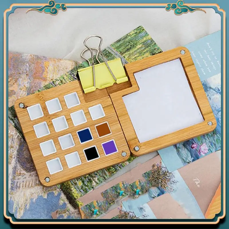 (Новинка) - Портативная акварельная палитра, мини-лоток для красок, коробка для художников, путешествий на открытом воздухе, альбом для рисования гуашью, прочный, легко использовать