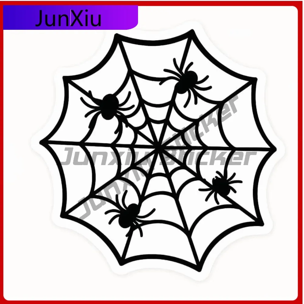 

Black Spider Web with Vintage Car Laptop Window Bumper Waterproof Vinyl Decal Sticker Unique Trendy Unique Aesthetic Funny