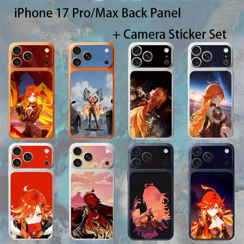 

Genshin Impact Mavuika For iPhone 17 pro Max/ pro Full Cover Decal Skin Wrap Colorful Rear Protective Sticker Film