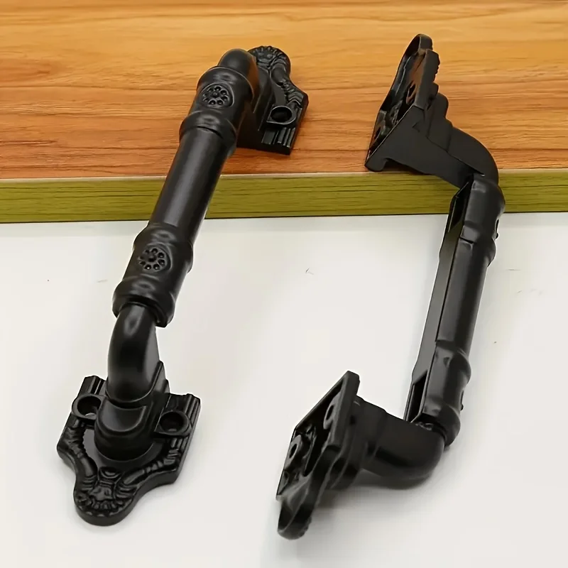 

Винтажные черные металлические дверные ручки с глянцевой отделкой, деревенские дверные ручки сарая для шкафа, гардероба, раздвижных дверей - прочный металл