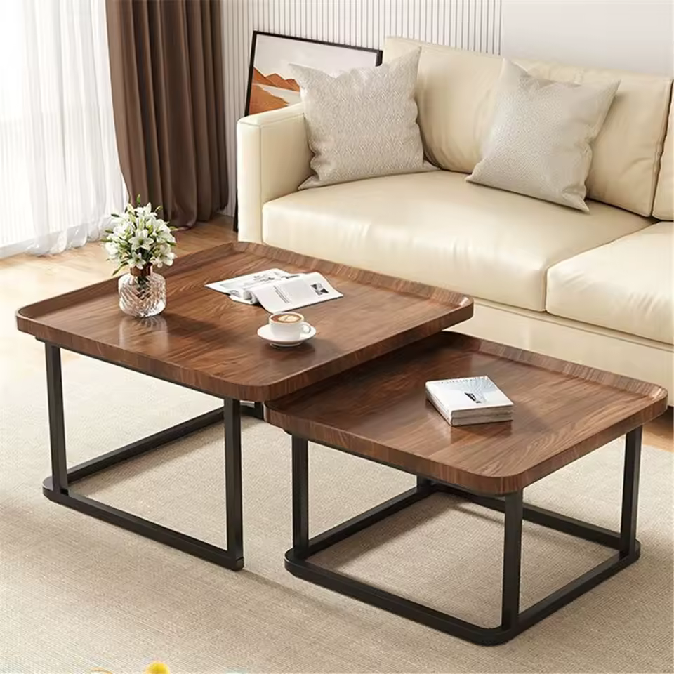 Nora Nesting Table compact configuration in living room setting