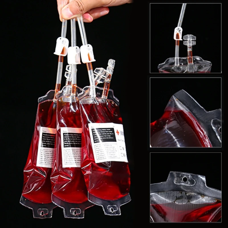 Set tubi per sacche per sangue per feste Halloween, per bevande, in PVC, Dropship
