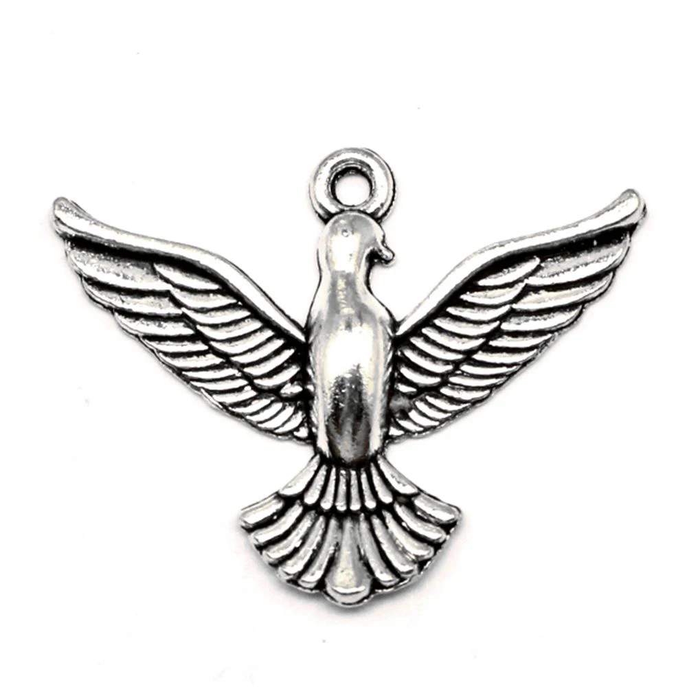 5pcs 30x37mm Eagle Charms Pendants Jewelry Making Accessori Woman Jewelri Antique Silver Color