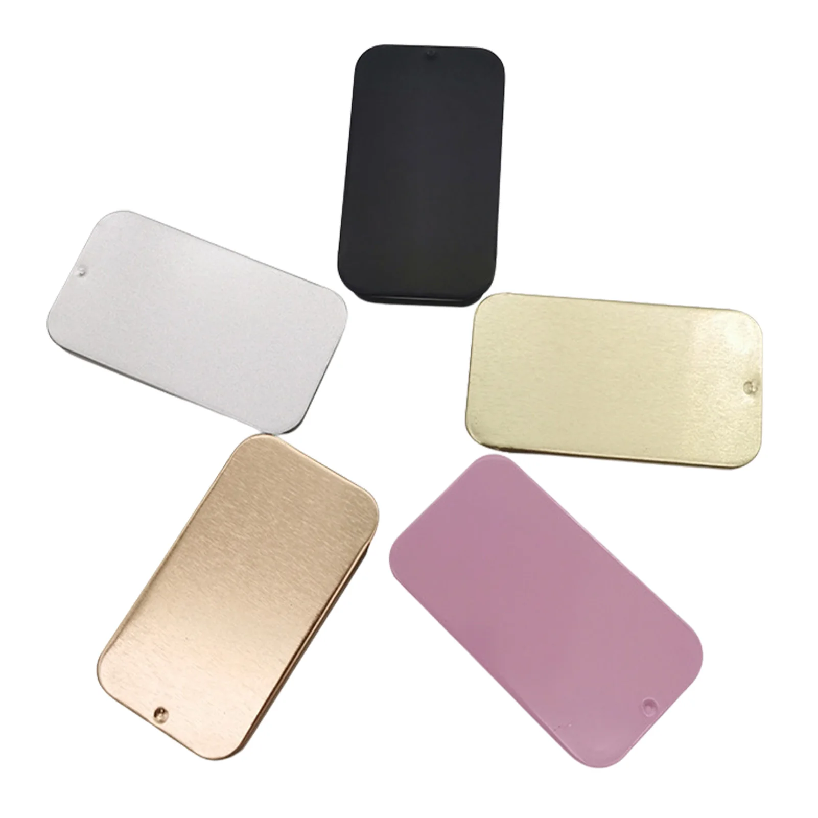 1PC Mini Black Gold Sliding Cover Push-Pull Tin Box Portable U Disk Chewing Gum Metal Box Small Home Ointment Storage Box