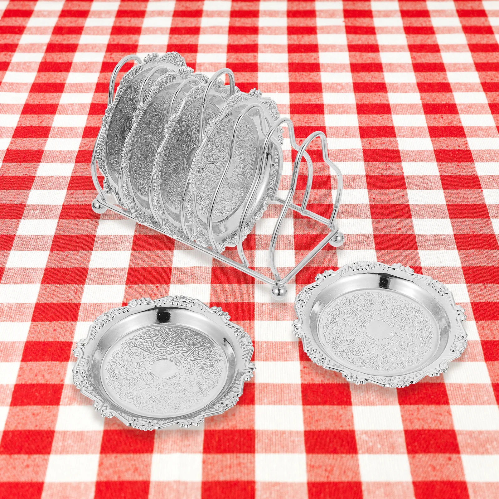 

1 set 1 Set Snack Plate Set Large Capacity Metal Storage Tray Creative Leaf Shape Food Serving Dish For Home Tea Table Decor