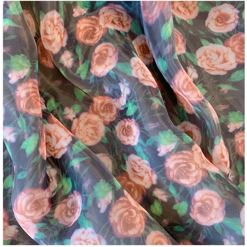 2025 sommer Neue frauen Bluse Stilvolle Streetwear Puff Sleeve Pullover Quadrat Kragen Gedruckt Plissee Casual Chiffon Tops ZT 584