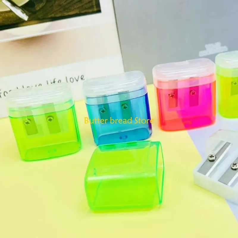 W89C Doble agujero agujeros con lápiz Manual afilar a lápiz Herramienta afilado lápiz