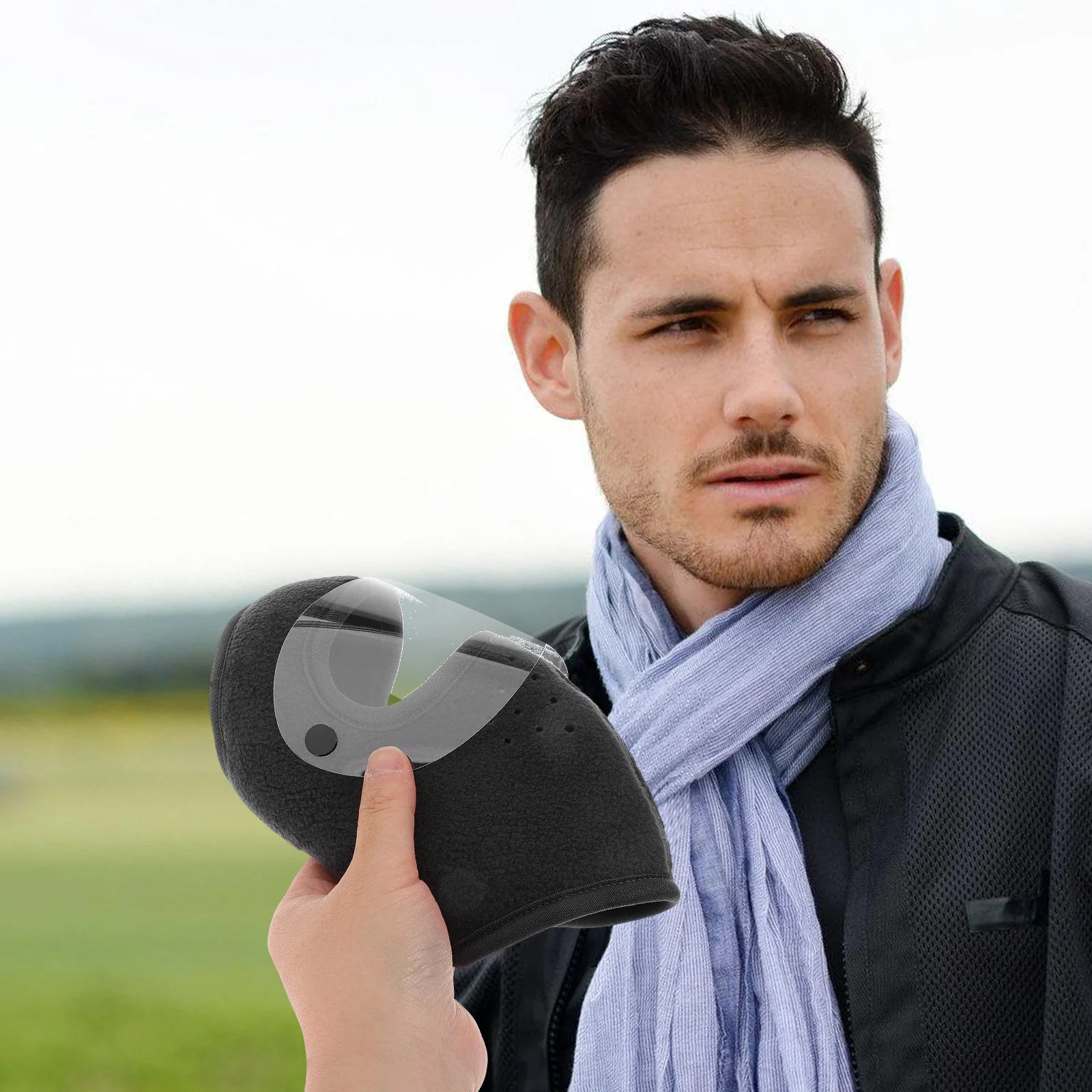 

Cycling Face Mask Winter Thermal Balaclava Full Face Cover Thickened Ear Protection Motorcycle Cold Weather Riding Goggles