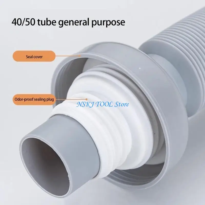 L8RC Siphon Drain Hose Kitchen Sink Drain Pipe Flexible Stretchable Deodorant Strainer Pipelines Sink Hose Easy to Install