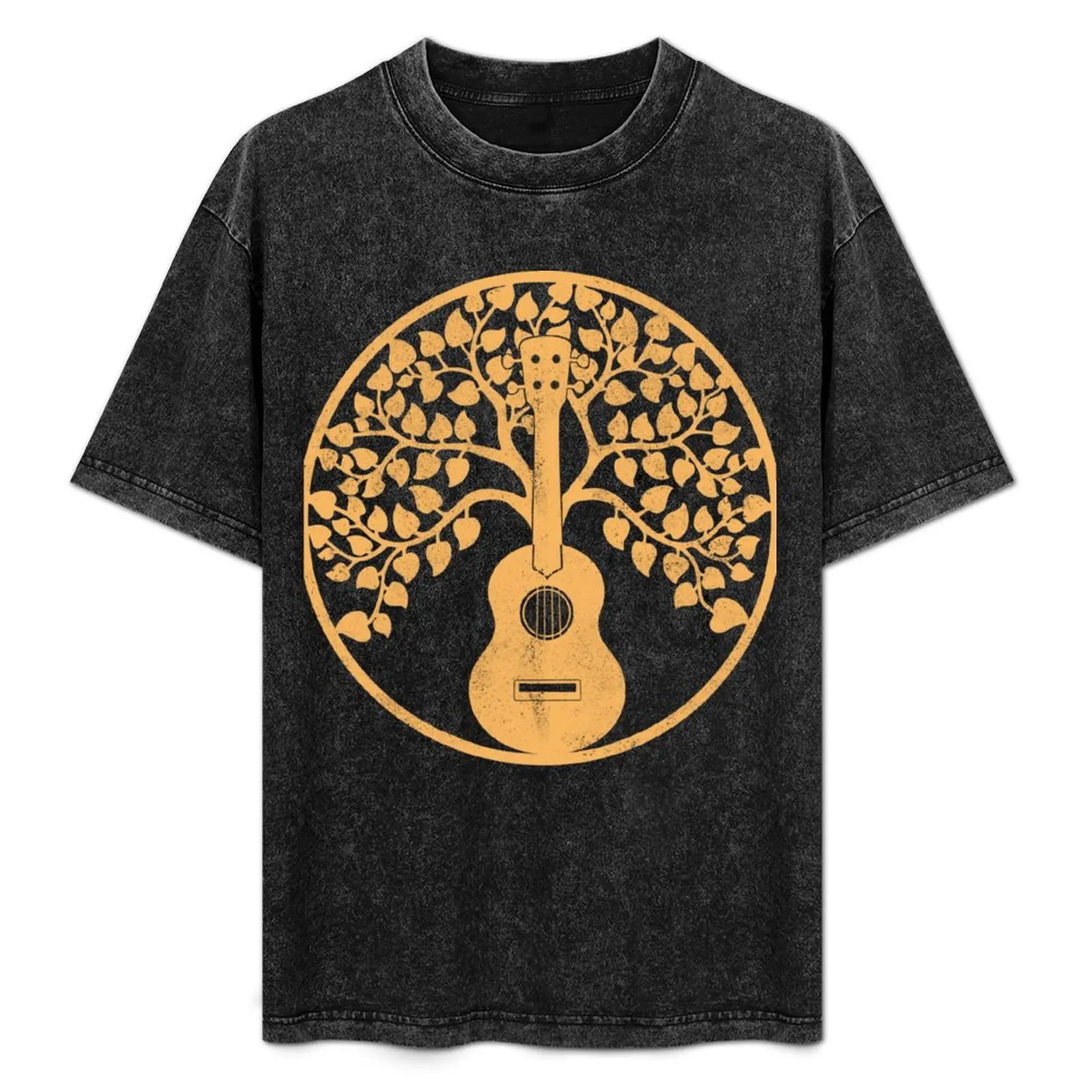 

Ukulele tree mandala sepia T-Shirt affliction shirts aesthetic clothes boys animal print mens clothing