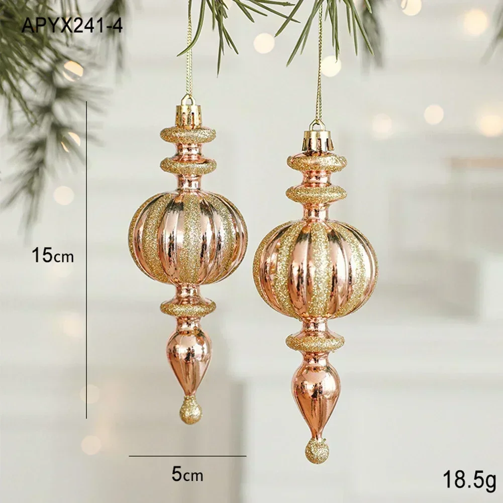 2pcs Christmas Ball Ornaments Xmas Tree Hanging Pendants Christmas Holiday Party Decorations 2025 New Year Gifts Navidad