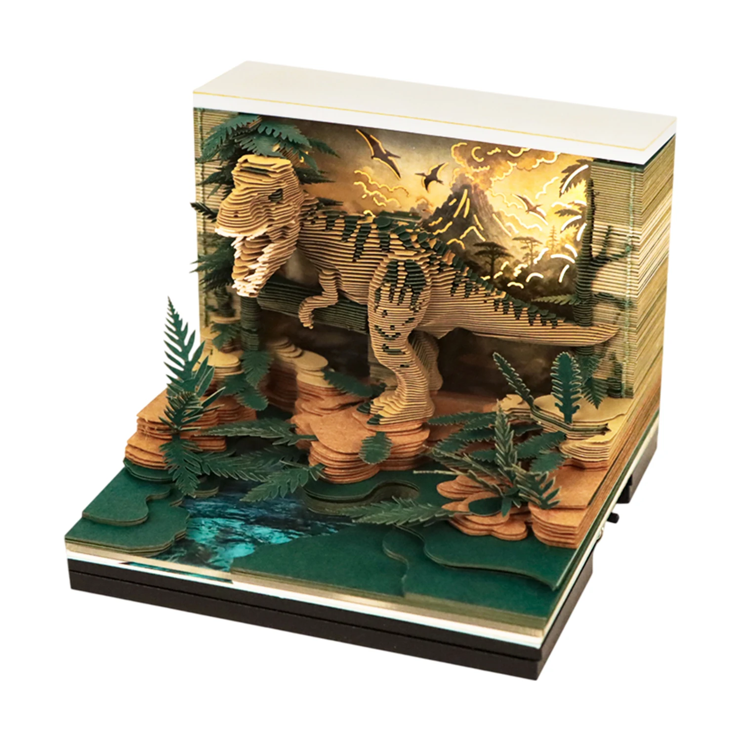 Time Piece Calendar 2027 Tyrannosaurus Rex 3D Calendar Paper Art Memo Pad 3D Tear-Away Desk Calendar