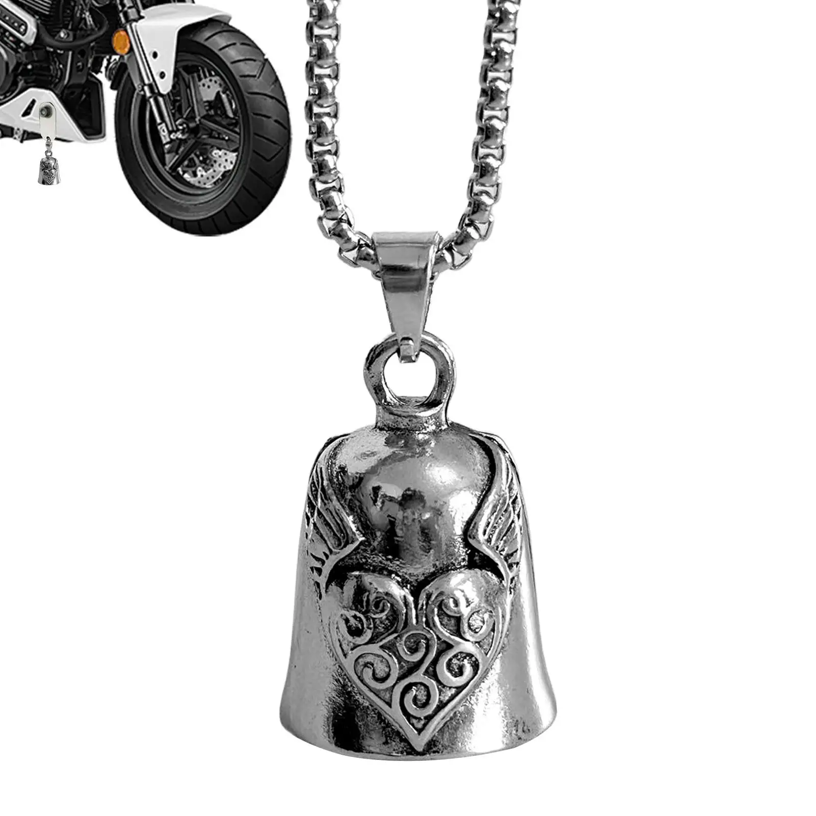 Biker Bell For Men Heart Wing Motorbike Accessories Small Motorbike Bell For Riders Long Distance Drive Road Trip Daily Commute