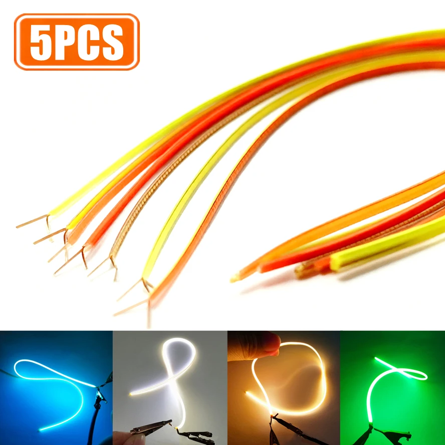 5PCS/Pack 3V LED Same End Filament Flexible Ultra Slim Spiral Bulb Retro Edison Bulb Lamp Parts Diode Lighting Strip Decoration
