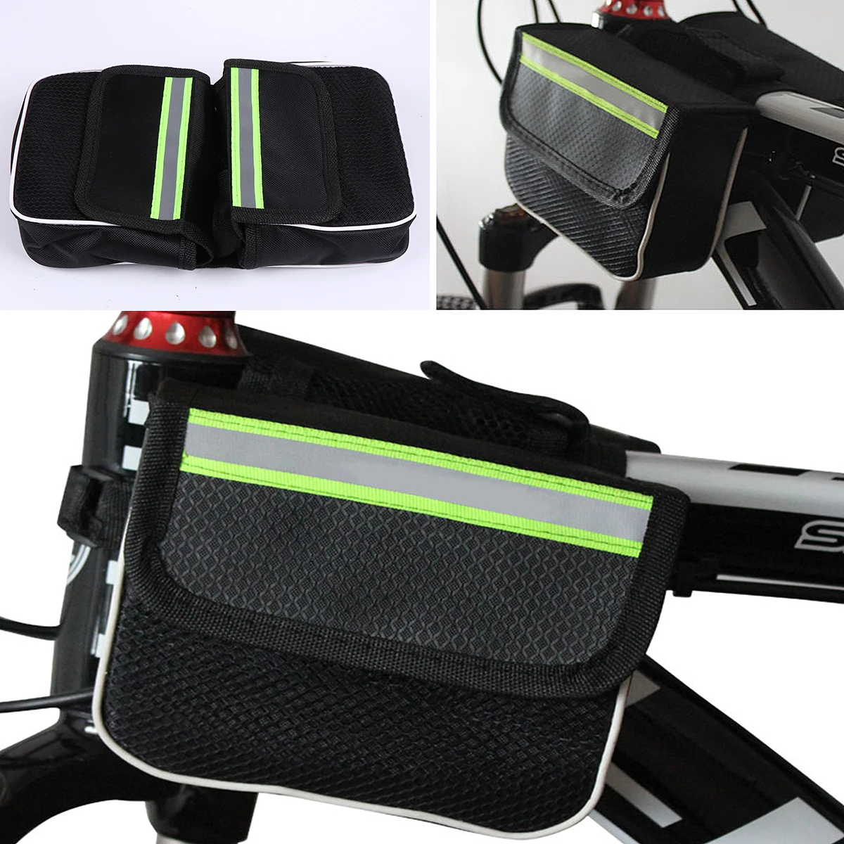 

2Pcs Bike Bags Frame Waterproof Durable for Riding Mount as Front Storage Cycling Accessories