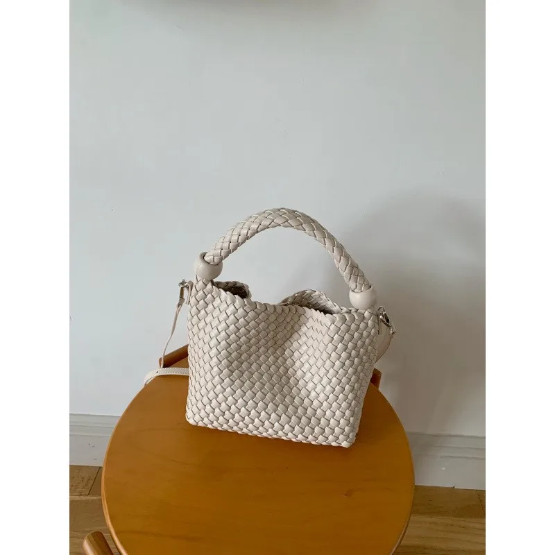 Hand-Woven Vegetable Basket Bag for Women 2026 Spring and Summer New Style Handbag Niche High-End Commuter Crossbody Bucket Bag