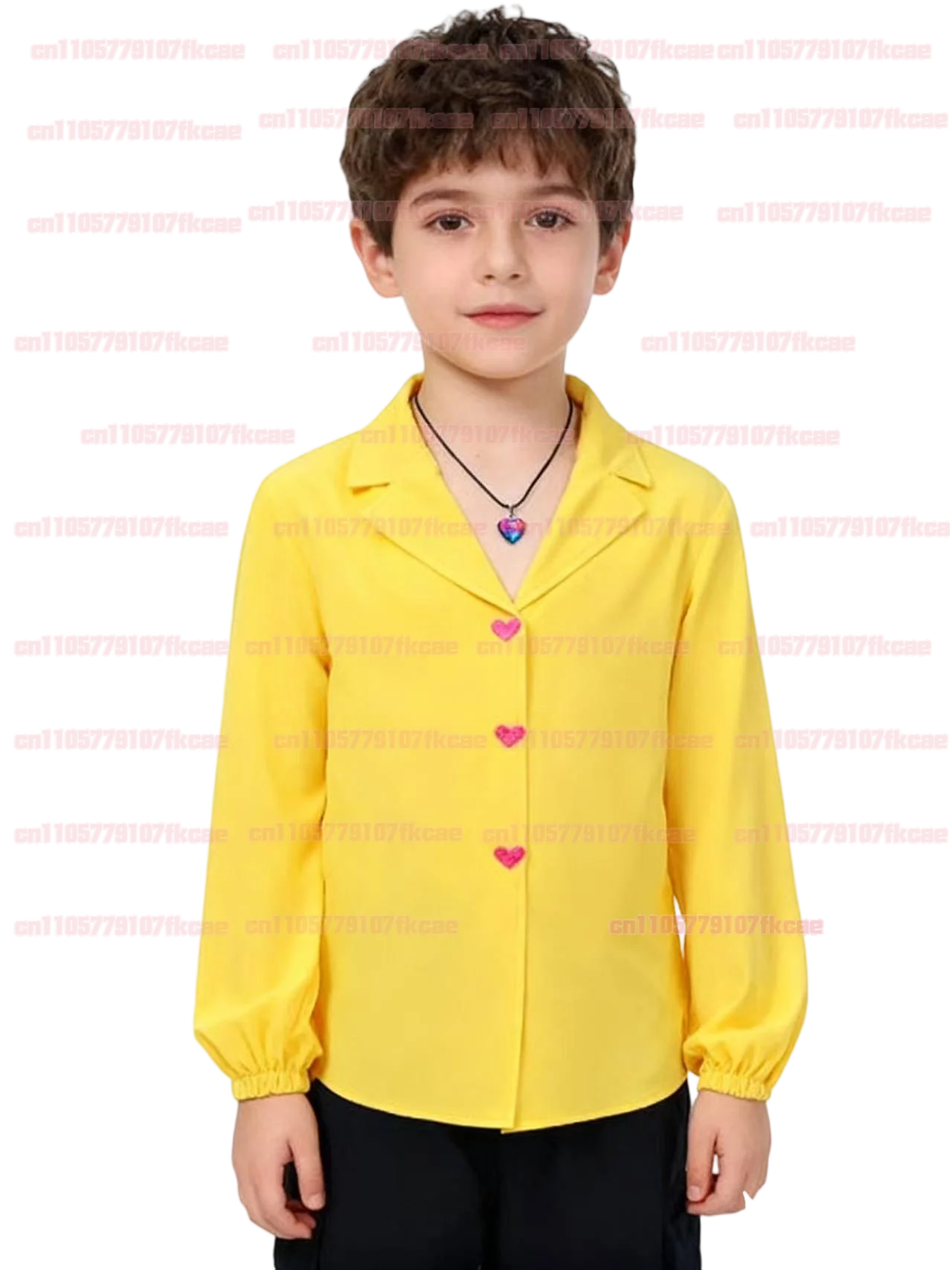 Halloween-Kostüm für Kinder, Film, K-Pop, Saja, Jungen, Romantik, Cosplay-Kostüm, gelbes Hemd, Halloween-Party, V-Ausschnitt, Langarm-Shirt