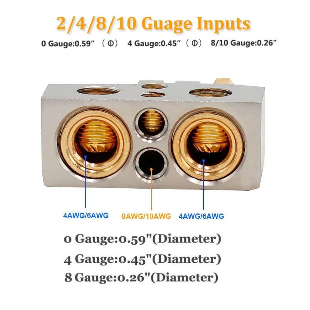

1 Pair Gold Plated Zinc Alloy Battery Terminal Clamp For Car Audio 12-48V Vehicle Power Connector Wire Cable Accessories