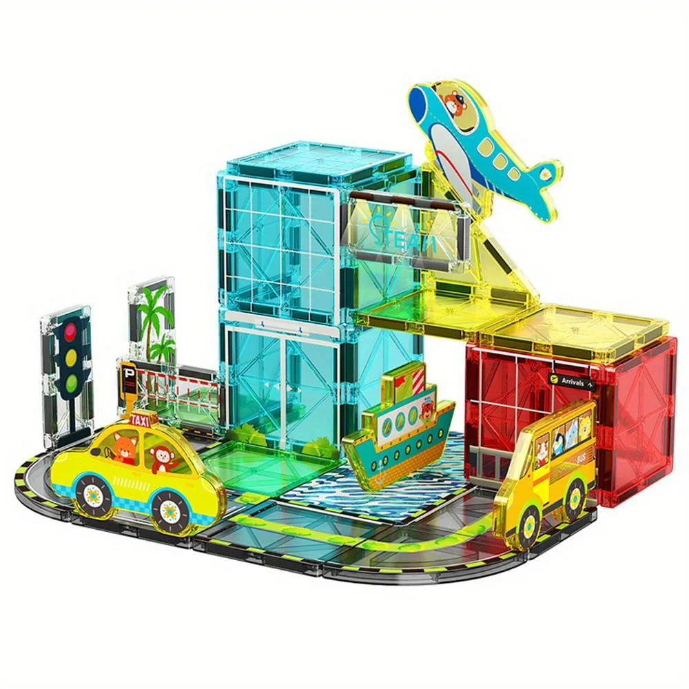 

DIY 32pcs City Magnetic Building Blocks - Large STEM Toy MOC Creative Magnetic Toys, Children Educational Magnet Toys Gift