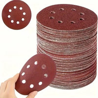 100 pieces of red frosted paper, 5-inch hook and loop track polishing pad, 8-hole 60/80/100/120/150/180/240/320/400/600/800/1000