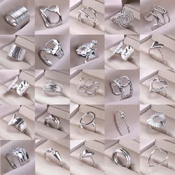 1Pc Stainless Steel Punk Hollow Wide Irregular Liquid Lava Women Open Rings Vintage Textured Personality Anillos Mujer Jewelry