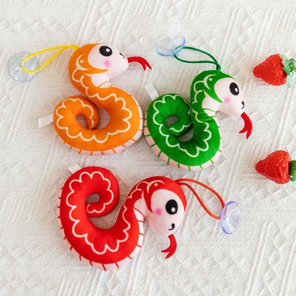 

Suction Cup Hanging Rope Snake Plush Doll Pendant Creative Plush Toys 2025 Chinese New Year Snake Plush Keychain Soft 10cm