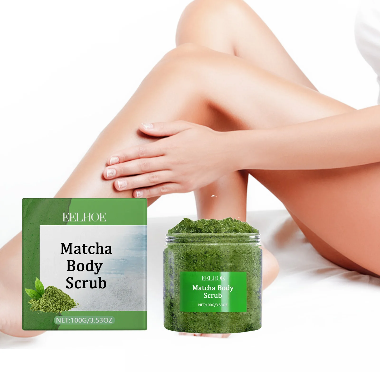 

Matcha Sea Salt Body Scrub Exfoliating Remove Dead Skin Improve Dry Rough Deep Cleansing Smoothing Brightening Moisturizing Scru