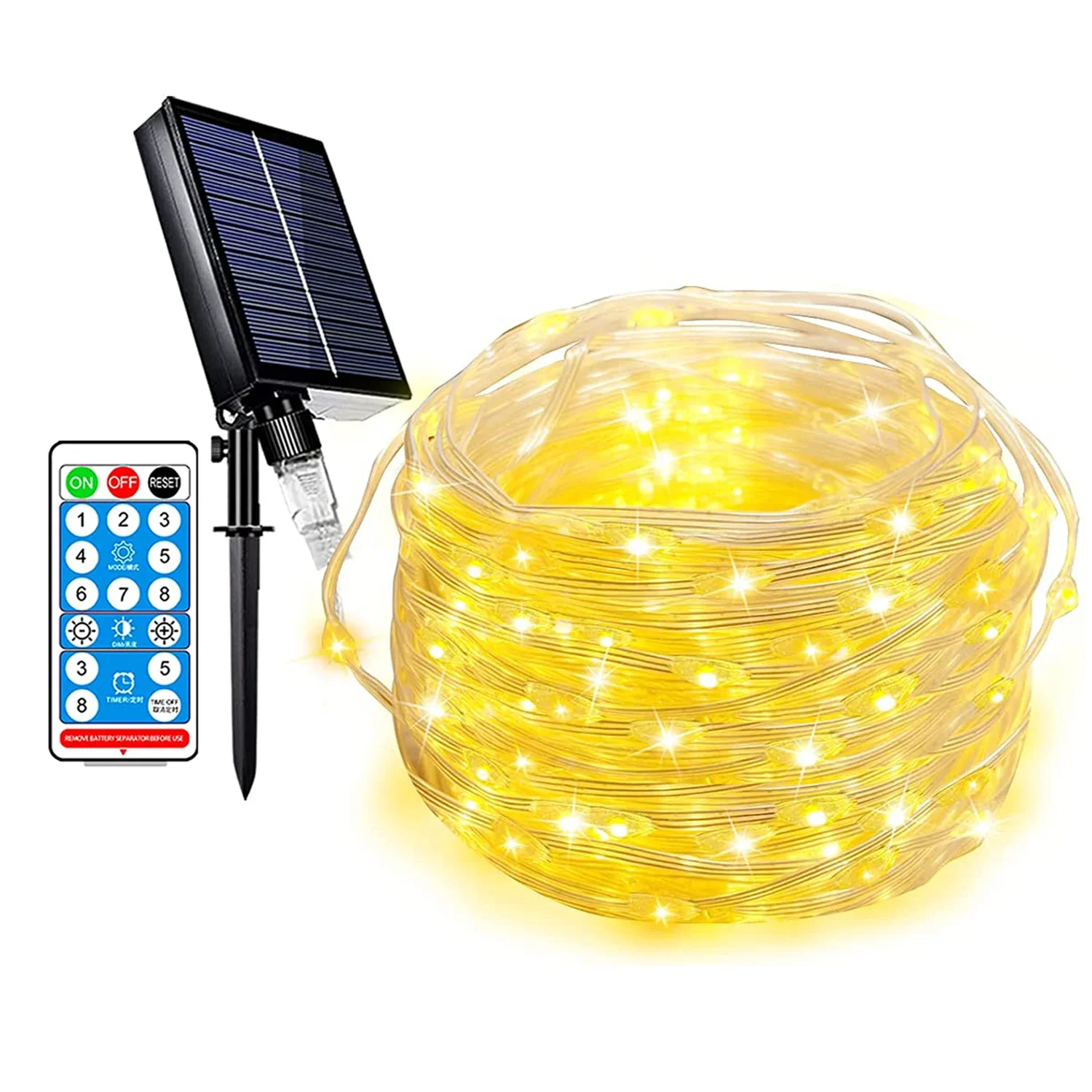 20/50/100M Solar Powered Rope Light Outdoor Solar Rope Fairy String Light Waterproof PVC Tube Fairy Light for Garden Patio Decor