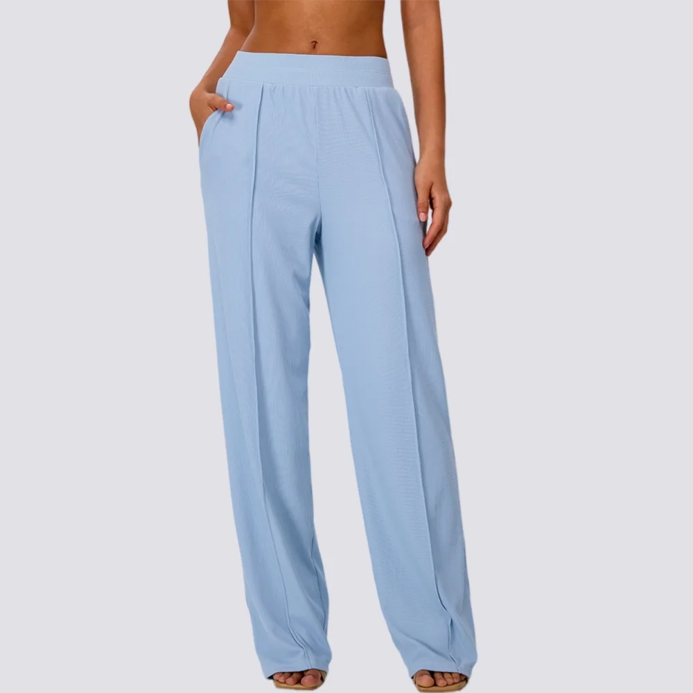 Outdoor Sport Straight Leg Bottoms Women's High Waist Yoga Pants Women Naked Feel Workout  Pilates Running Trousers Gym Leggings