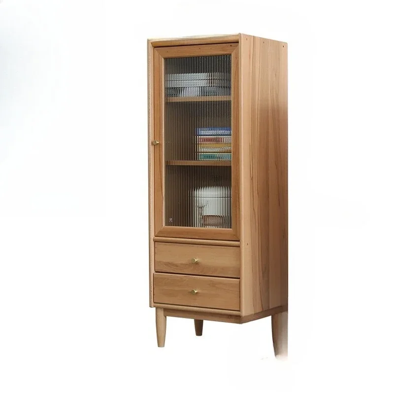 

Nordic solid wood bookshelf shelf simple sofa side shape living room TV side cabinet floor small book
