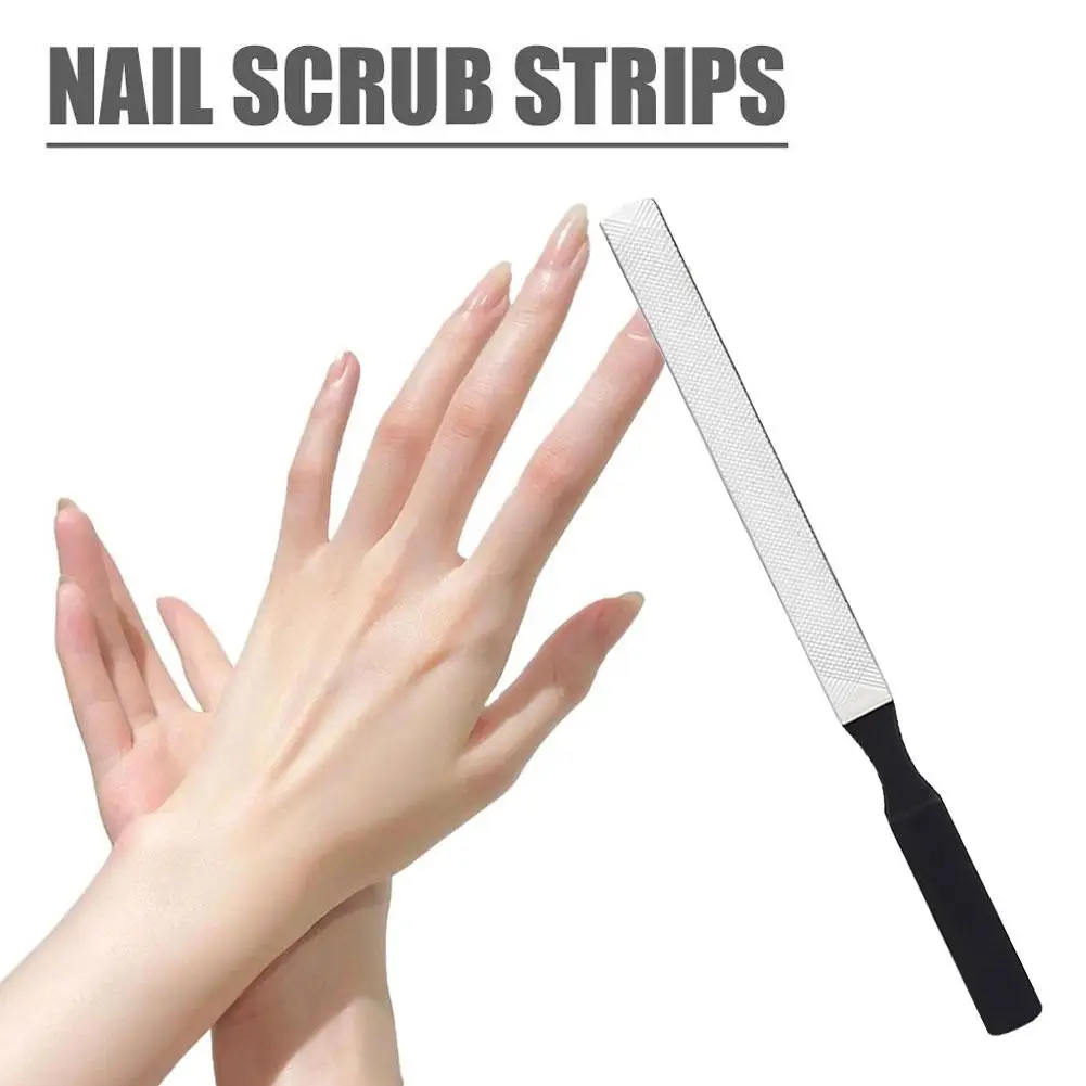 1pcs Double-sided Replacement Sand Paper Nail File With Metal Handle Nail Polish Sanding Buffer Strips Nail Polishing Manicure