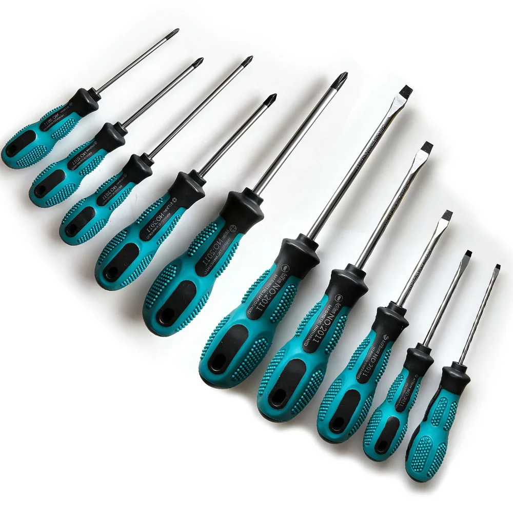 Multi-functional magnetic screwdriver, Phillips/flathead screwdriver, available in diameters of 3mm, 4mm, 5mm, and 6mm.