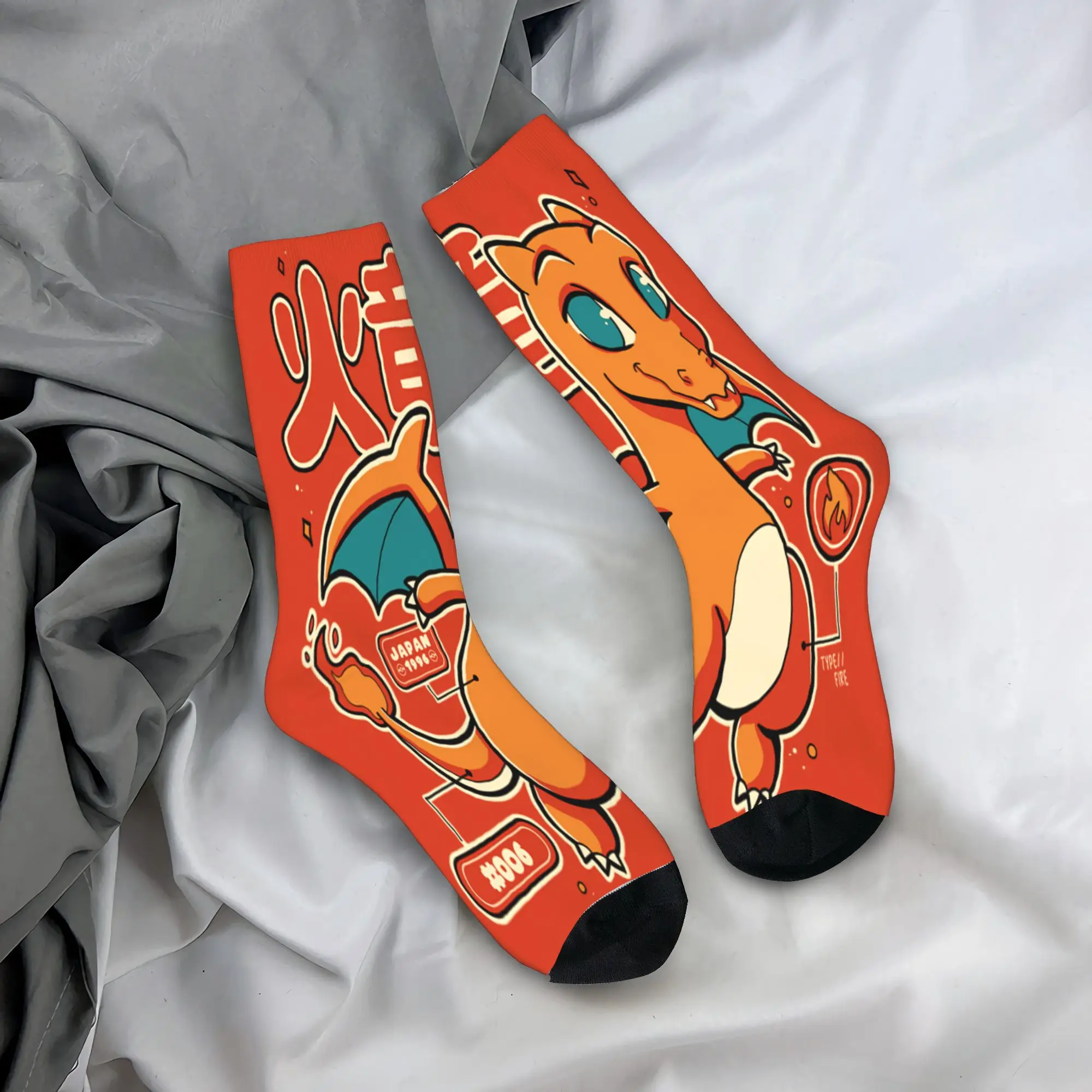 

Fashion Unisex Crew Socks pokemoned pikachus Product Cute Breathable Dress Socks