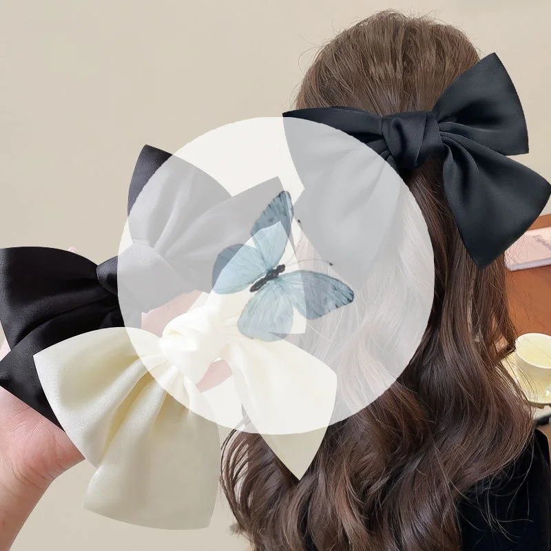 أسود كبير القوس عقال دبوس الشعر المرأة الجديدة كليب إكسسوارات الشعر دبوس الشعر الخريف