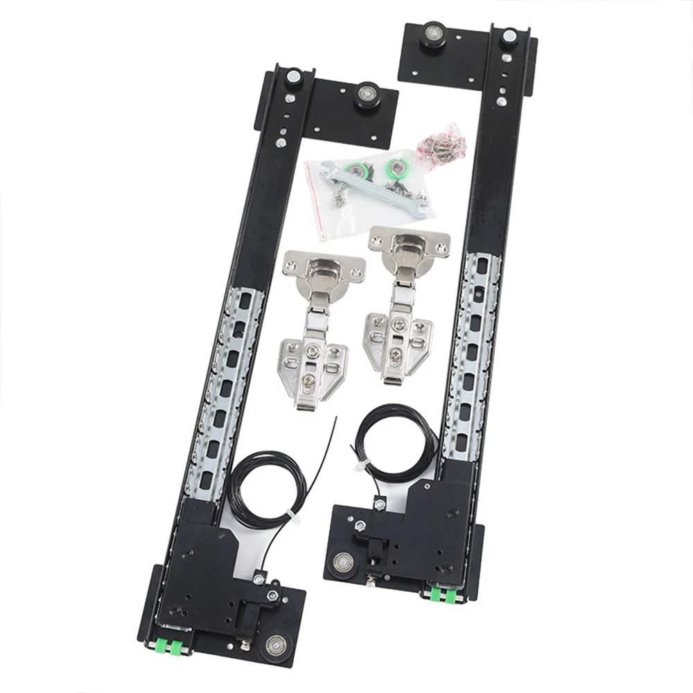 

Hidden Wardrobe Telescopic Folding Slides,Invisible Side-Mount Slide Rail Track,Butterfly Door Hardware Kit,Space-Saving