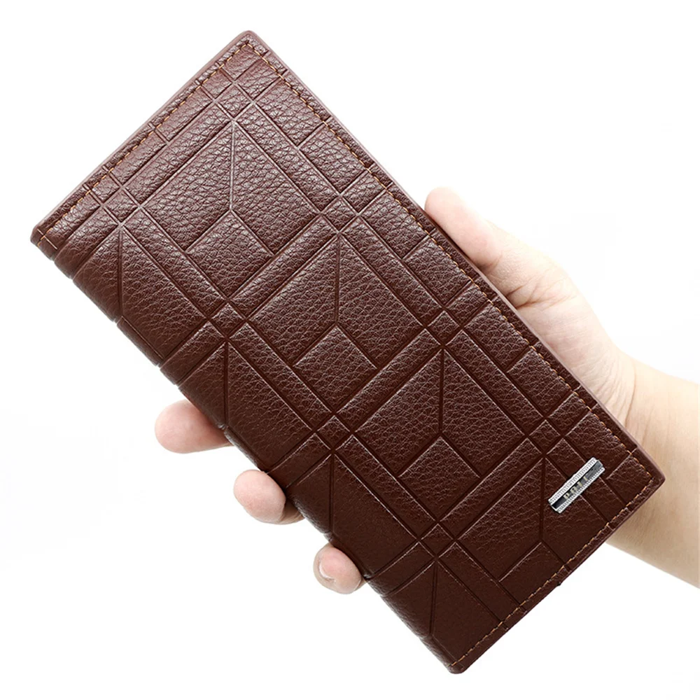 

Brand Men's Long Wallet Fashion Classical Embossed PU Leather Multi-Slot Credit ID Card Storage Slim Card Holder Money Handbag