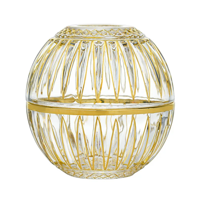 

Light luxury retro relief crystal glass candy jar home ornament creative storage jar storage jar tissue paper box