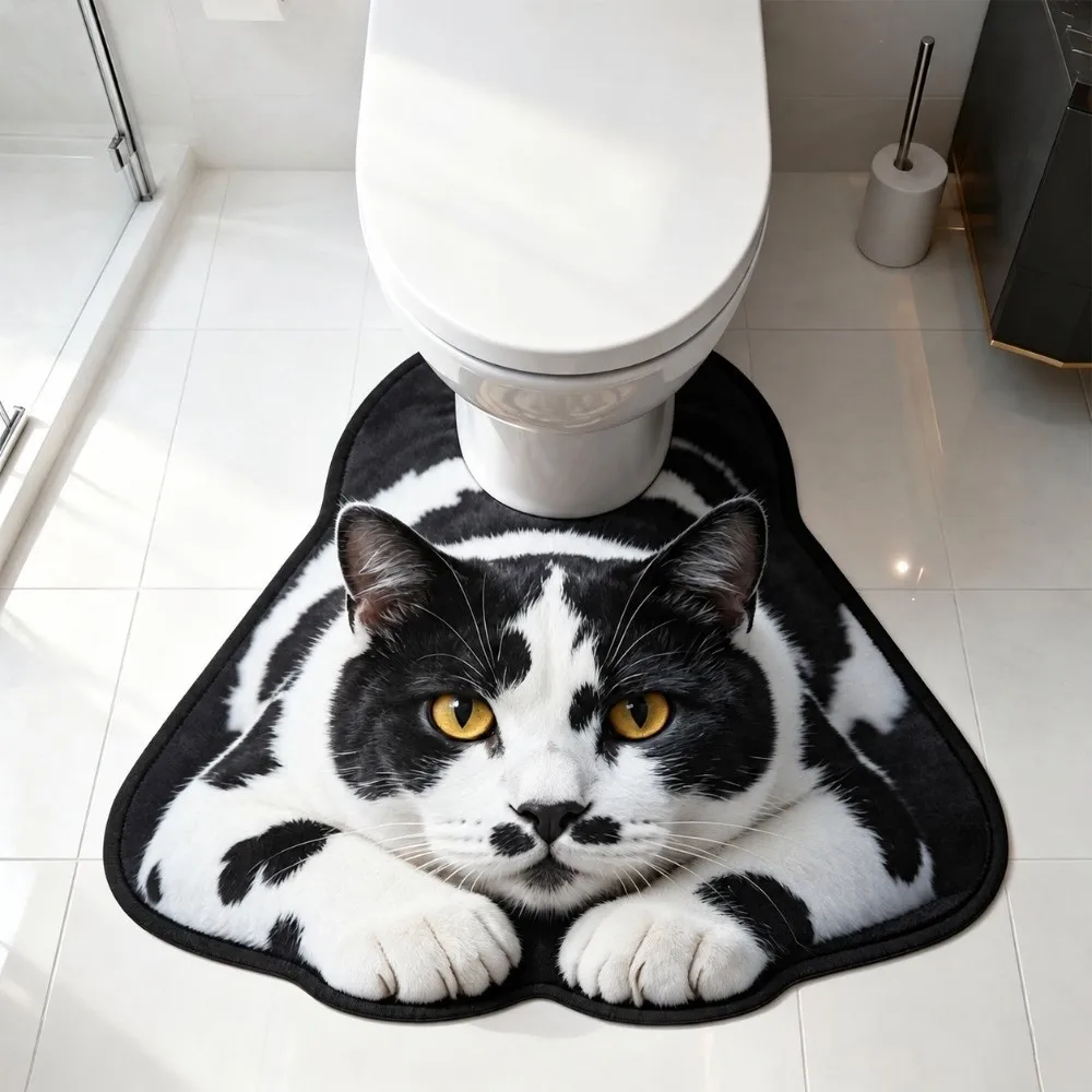 40×50CM 50×60CM Lifelike Animal Toilet Floor Mat Non-slip Water-absorbing Toilet Rug Diatomaceous Earth Washable
