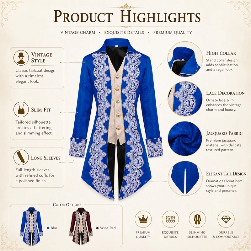 Mens Victorian-Style Tailcoat - Victorian Men'S Formal Wear ulasan dan harga