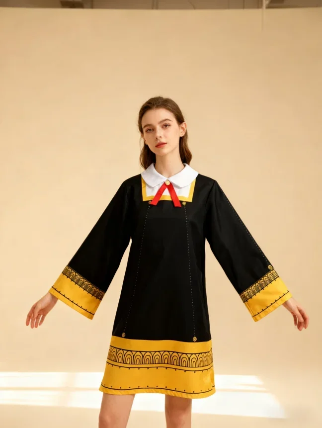 SPY×FAMILY Cosplay Costume Anya Forger Black Dress School Uniform School Uniform Cosplay Costume Comic Show Halloween Costume