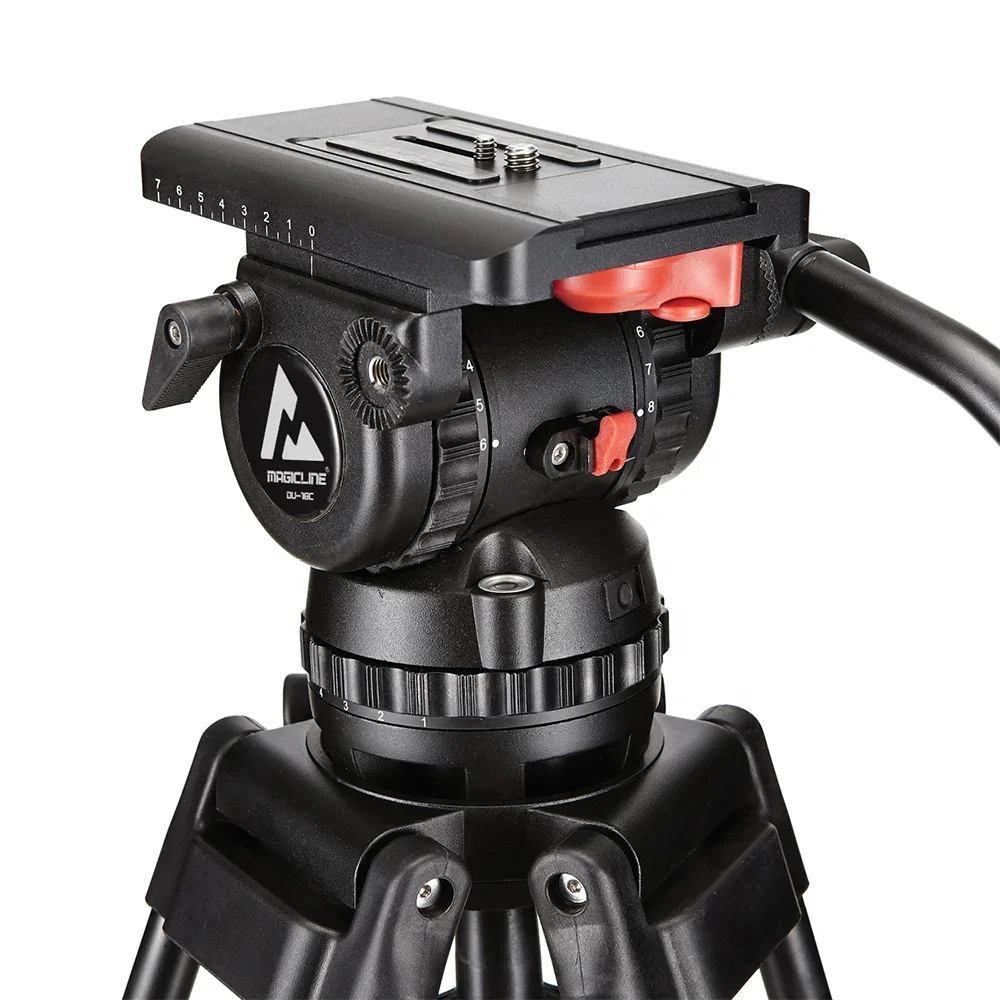 Photographic Equipment V18 Professional Broadcast Heavy Duty Carbon Fiber Video Camera Tripod System With 100mm Bowl Fluid Head