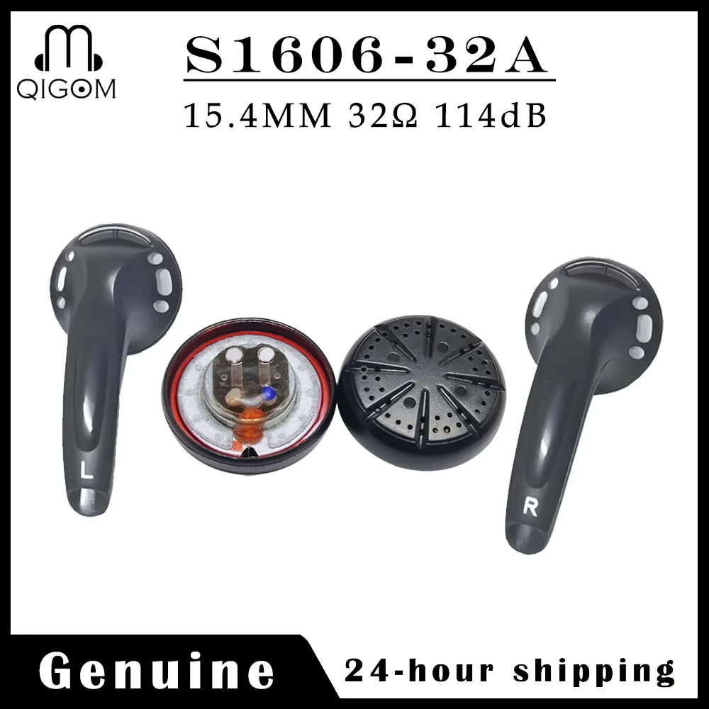 

QIGOM Unit Headset Drivers S1606-32A 1 Pair, 15.4MM 32Ω 114dB, Flat Head, Tri-frequency Equalization, for Popular Music